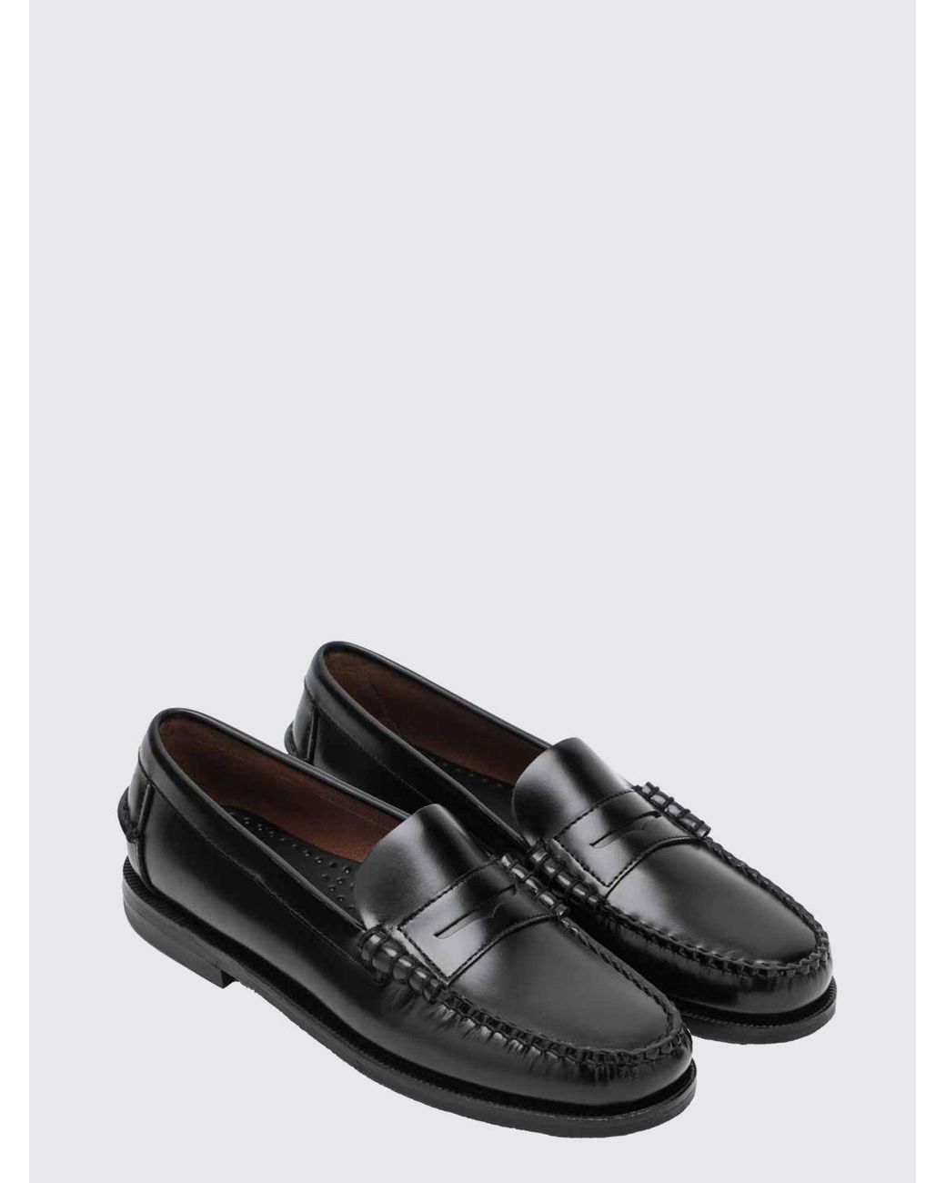 Sebago White Classic Dan Brushed Leather Loafers