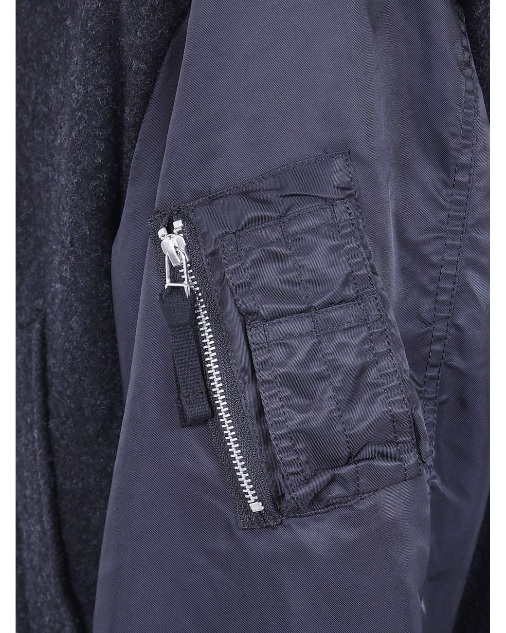 Comme des Garçons Blue Comme Des GarÇ Ons Homme Plus Wool Bomber Jacket With Zip Closure And Logo for men