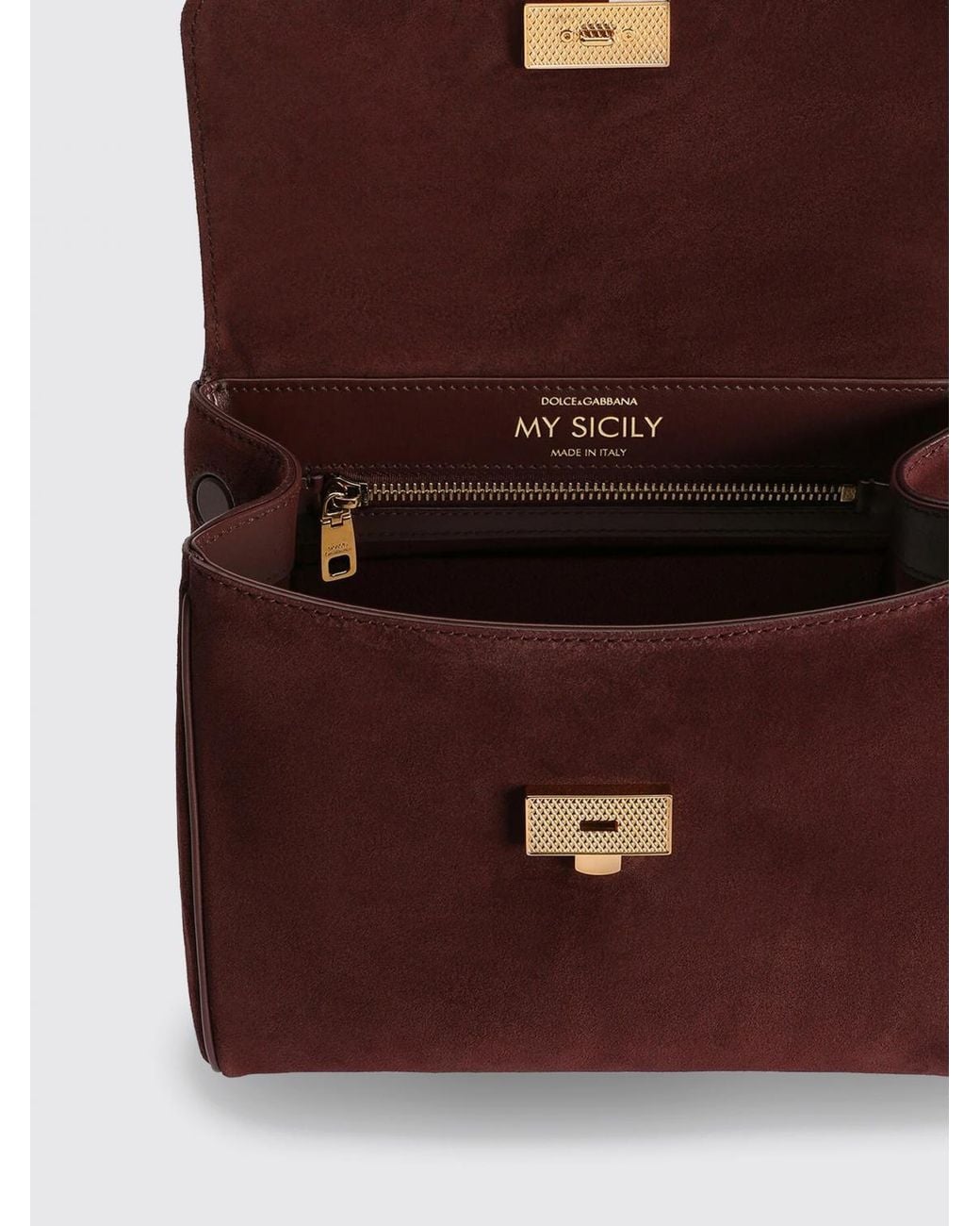 Dolce & Gabbana Brown Dolce &Amp Gabbana My Sicily Small Leather Handbag With Removable Shoulder Strap