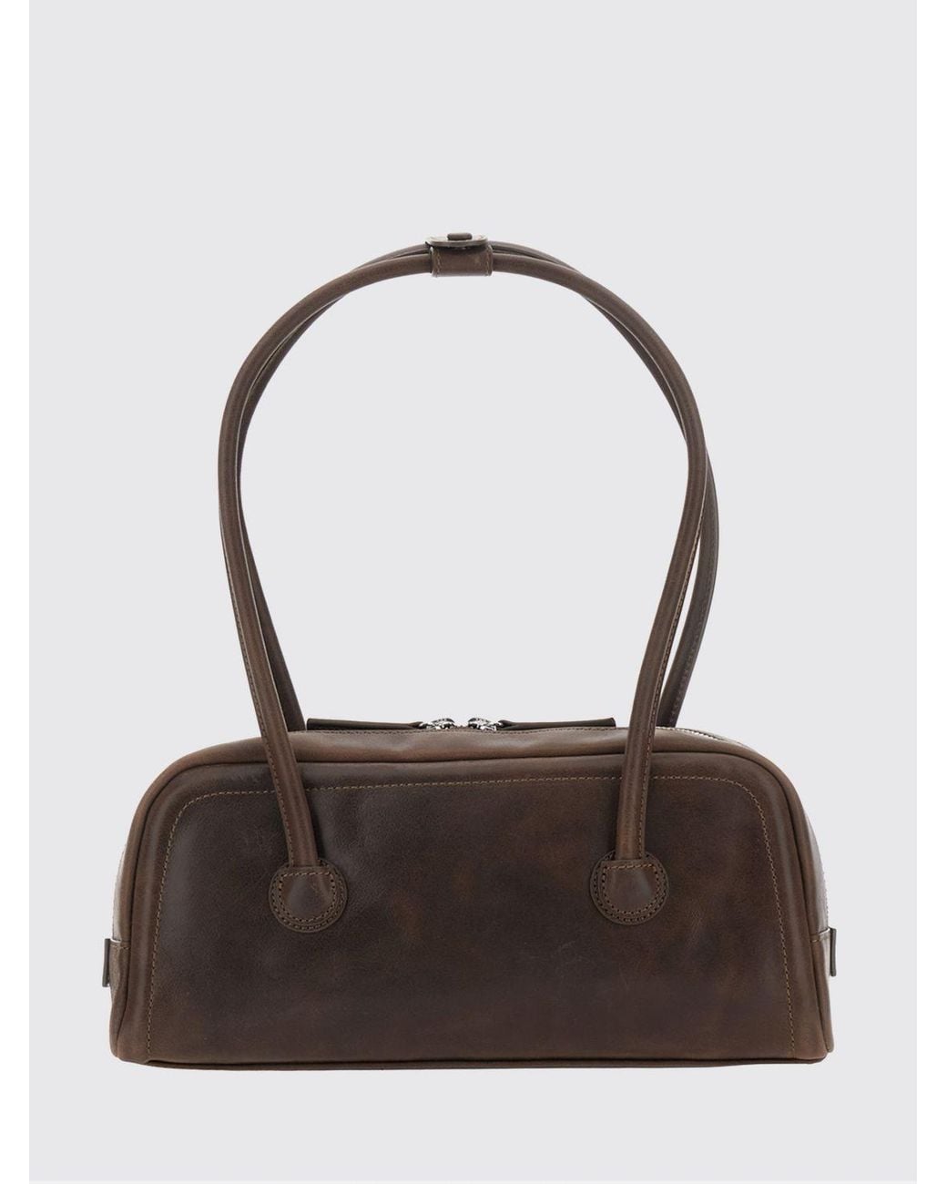 MARGE SHERWOOD Multicolor Boston Flared Leather Shoulder Bag With Double Handle