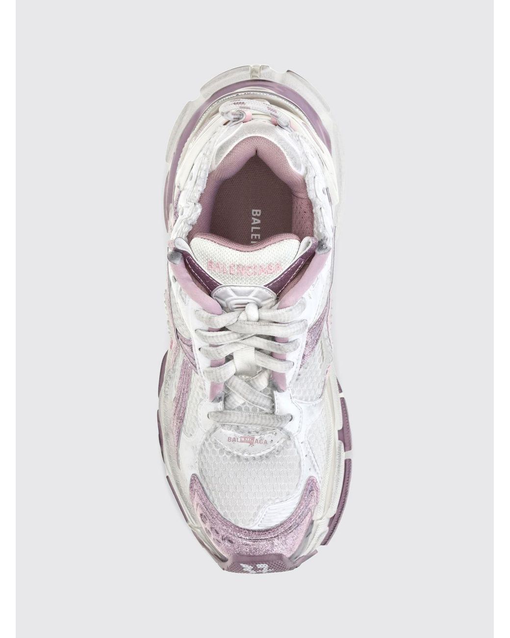 Balenciaga White Runner Distressed-Effect Mesh And Rubber Trainers