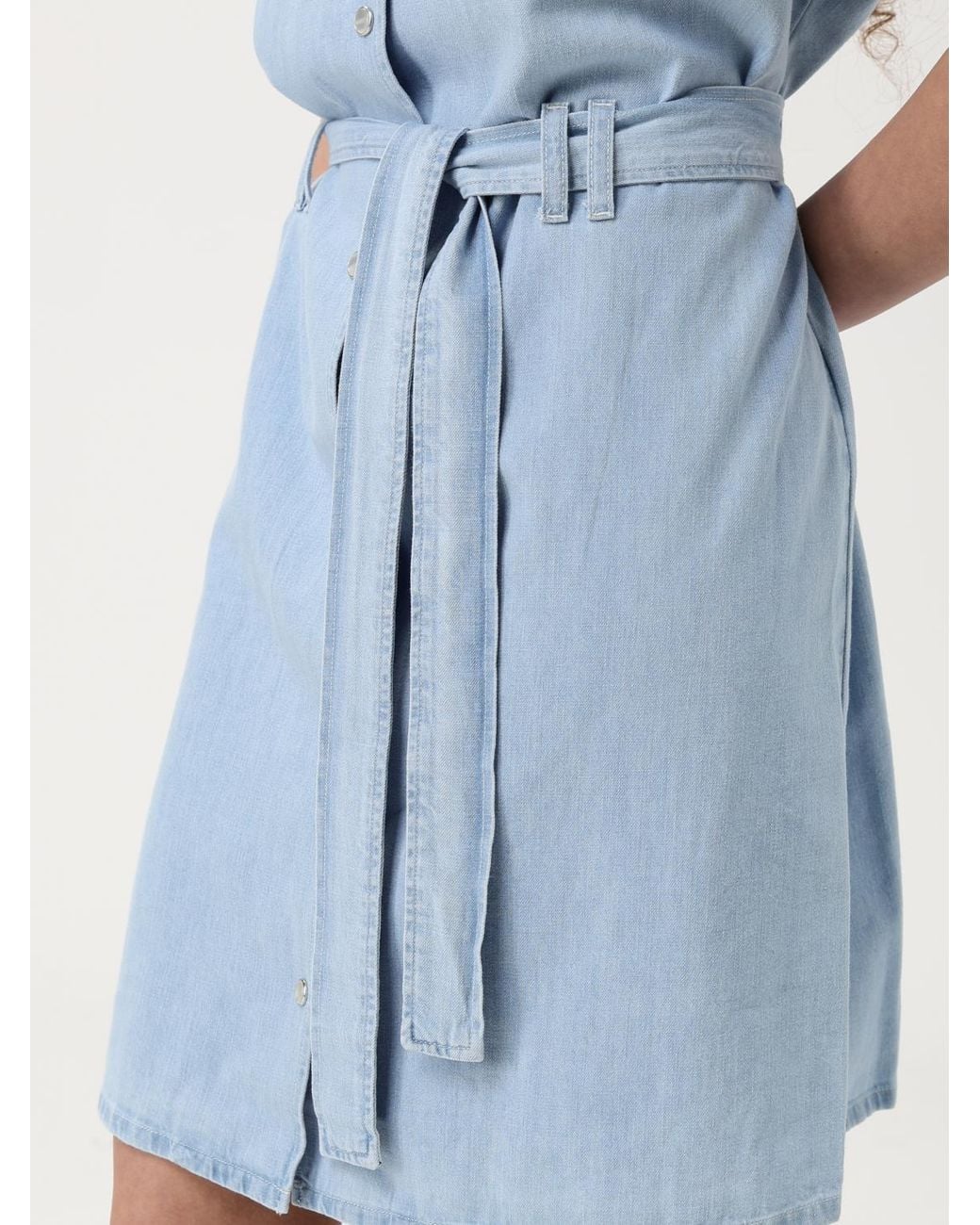 A.P.C. Blue Denim Shirt Dress Belted
