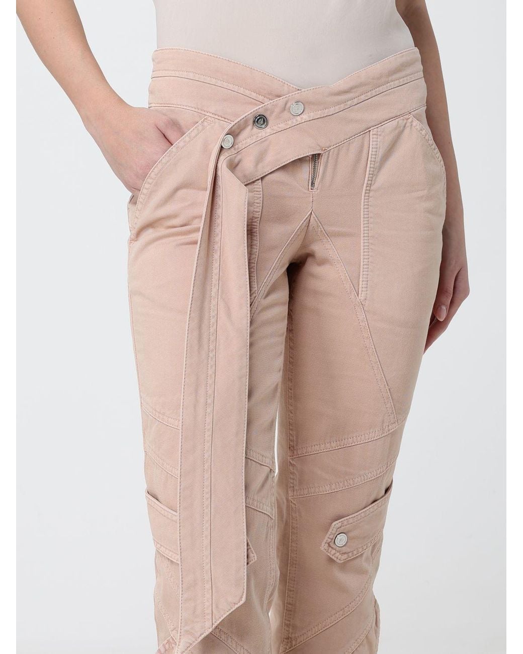 Blumarine Pink Slim Fit Cotton Trousers