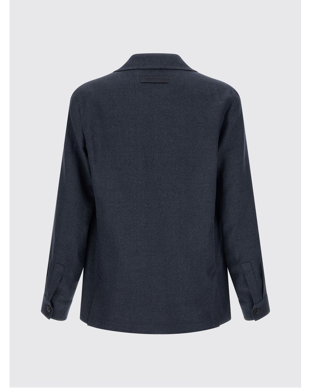 Zegna Blue Single-Breasted Linen And Wool Blazer for men