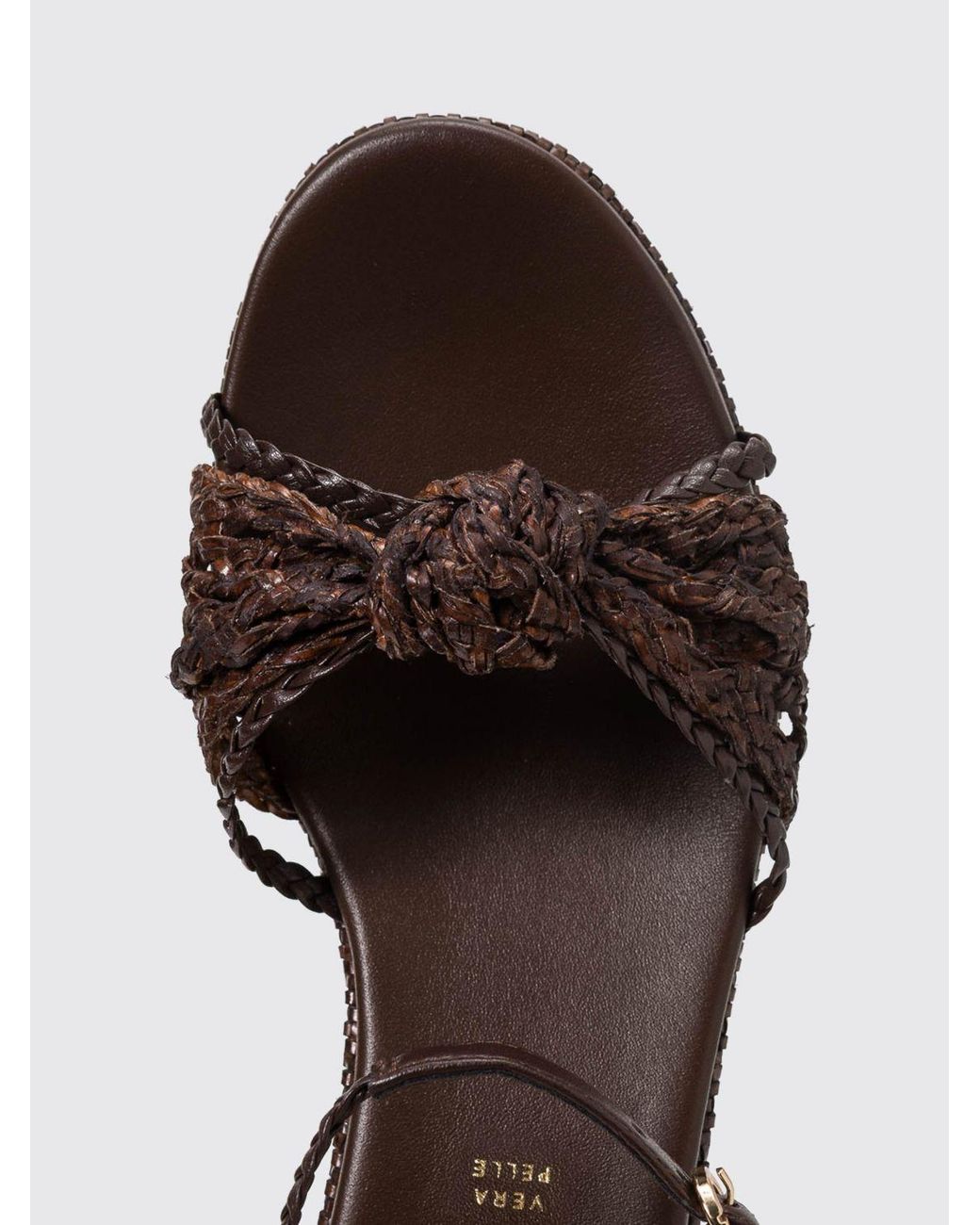 Twinset Brown Woven Polyurethane Wedge Sandals