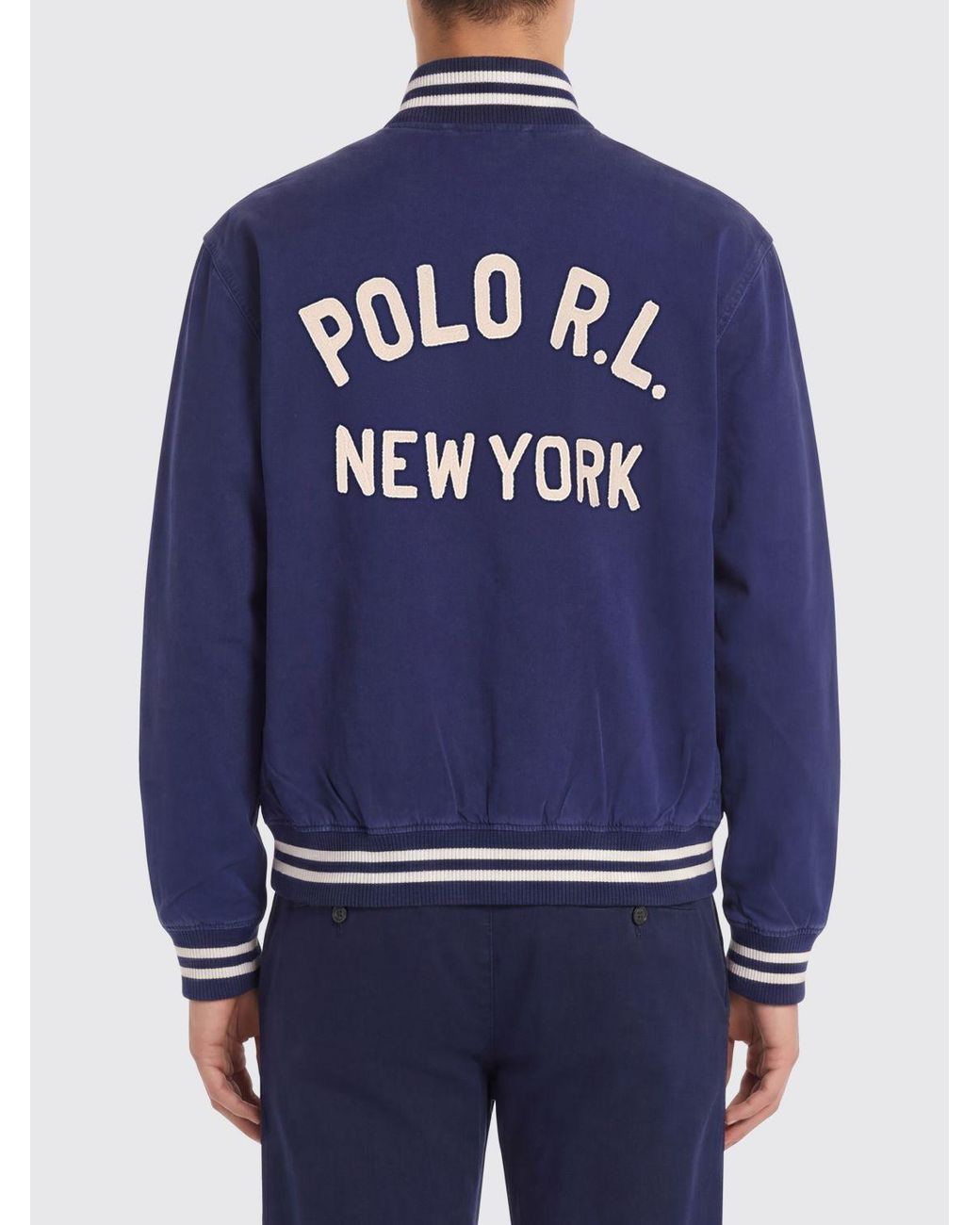 Polo Ralph Lauren Blue Cotton Bomber Jacket for men