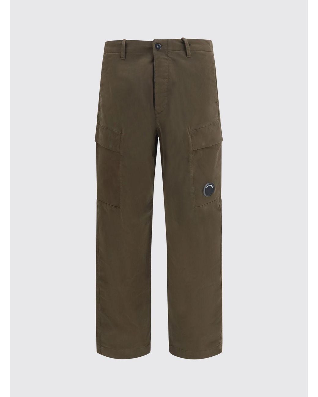 C P Company Brown Straight-Leg Stretch-Cotton Cargo Trousers With Logo for men