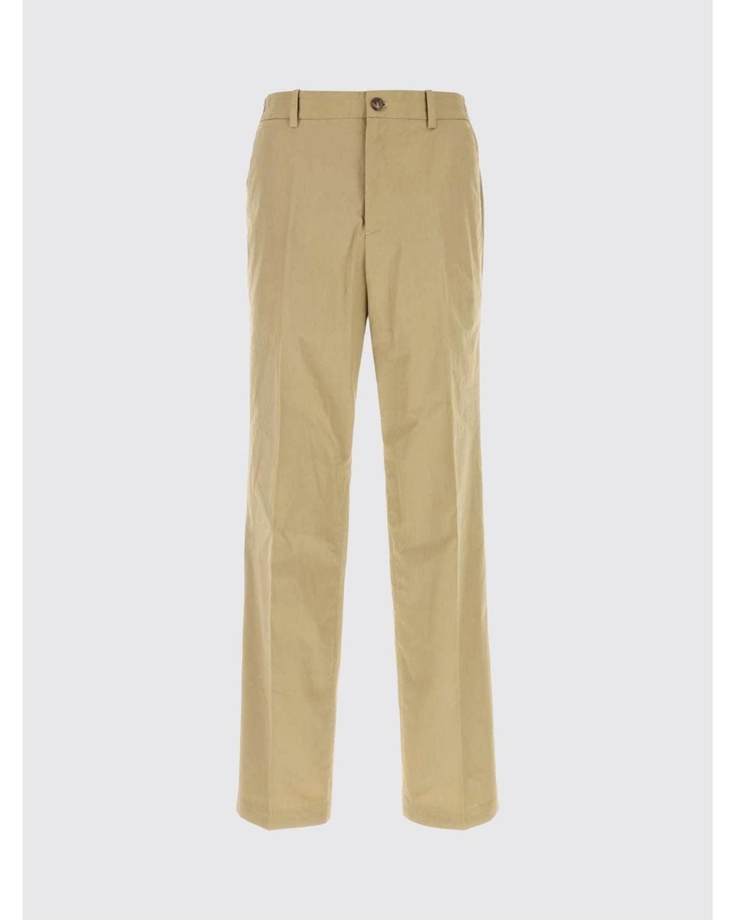 A.P.C. Natural Dylan Straight Fit Cotton Chino Trousers With Mid-Rise Waist for men