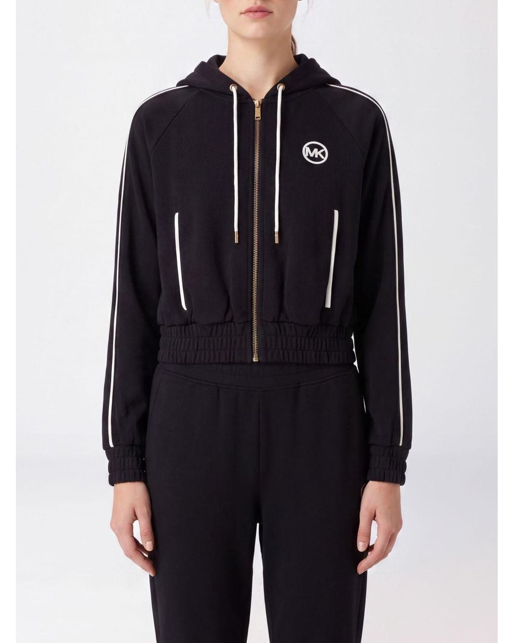 Michael Kors Blue Mk Monogram Logo Zip-Up Hoodie
