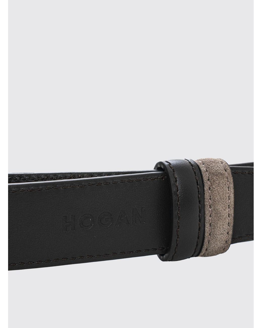 Hogan White Reversible Leather Belt for men