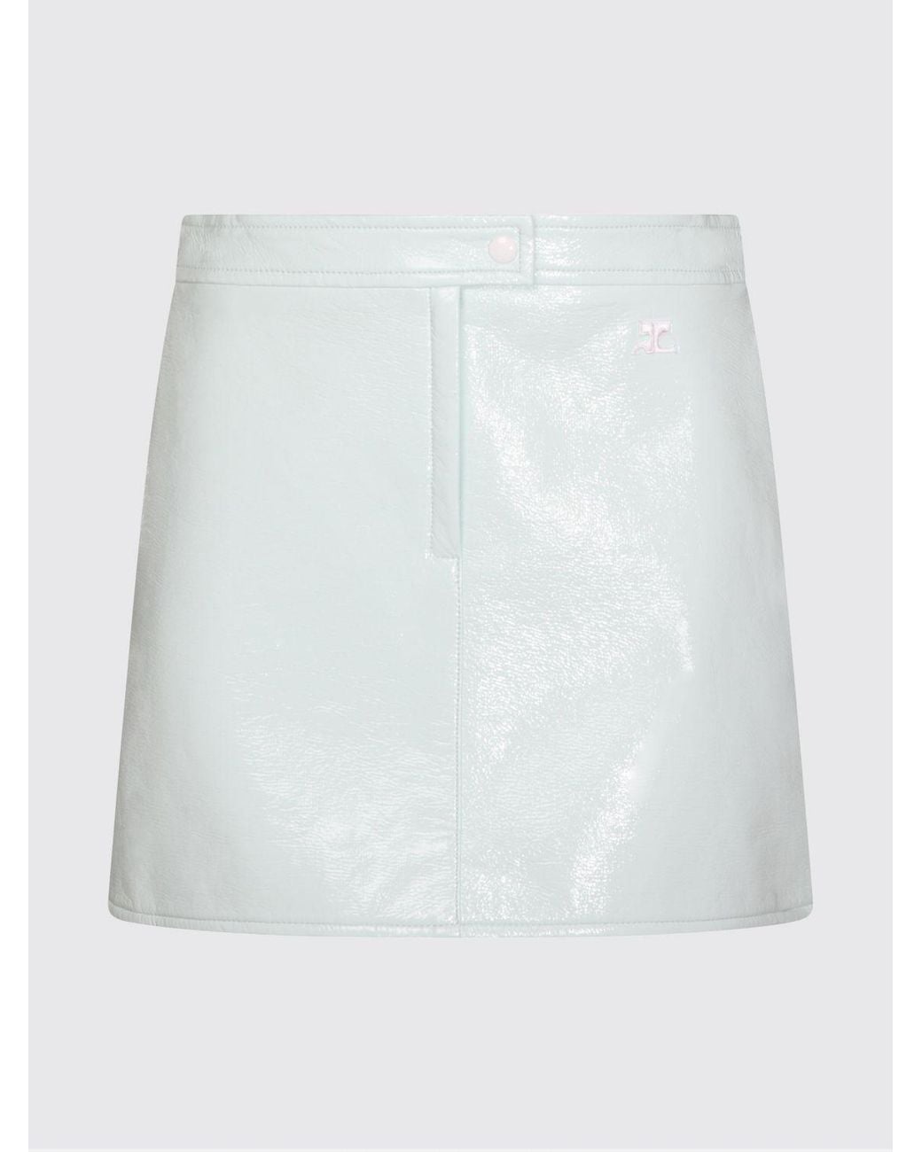 Courreges Blue CourrÈ Ges Coated Cotton Mini Skirt