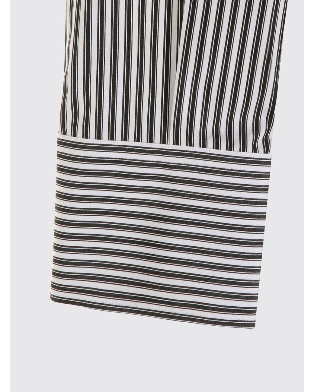 Sportmax Gray Striped Shirt With Jewel Collar