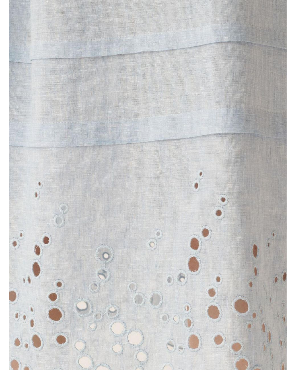 Fabiana Filippi Gray Embroidered Linen Skirt