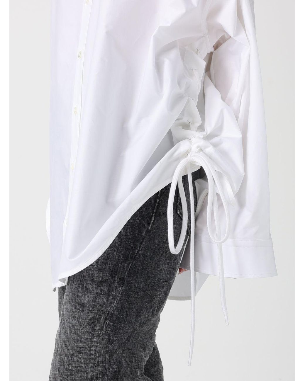 Camisa Oversize De Algodón Balenciaga de color White