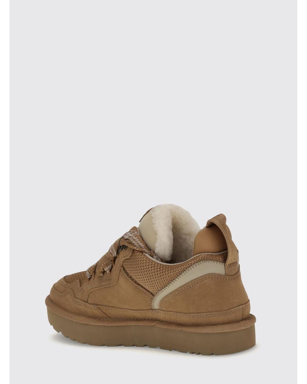 Ugg Brown Lo Lowmel Low-Top Suede Trainers With Wool Interior