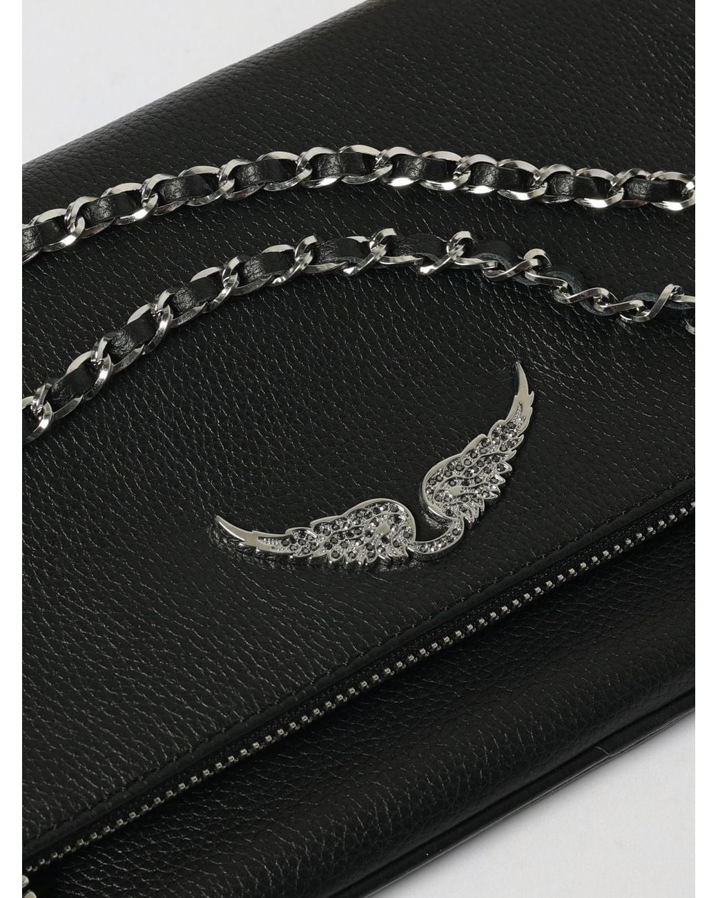 Zadig & Voltaire Black Zadig &Amp Voltaire Rock Grained Leather Clutch