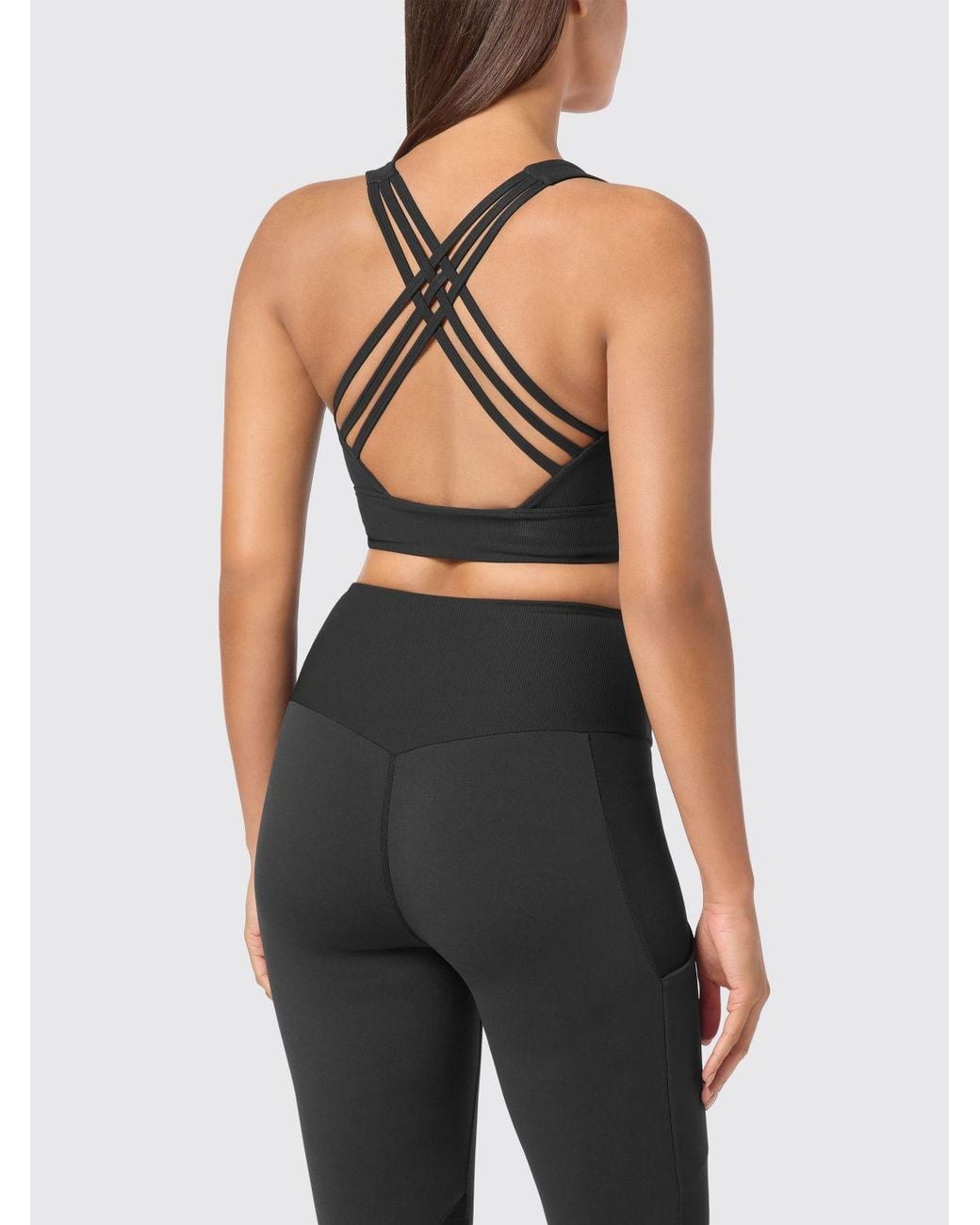 Philipp Plein Black Cropped Slim Fit Sports Top