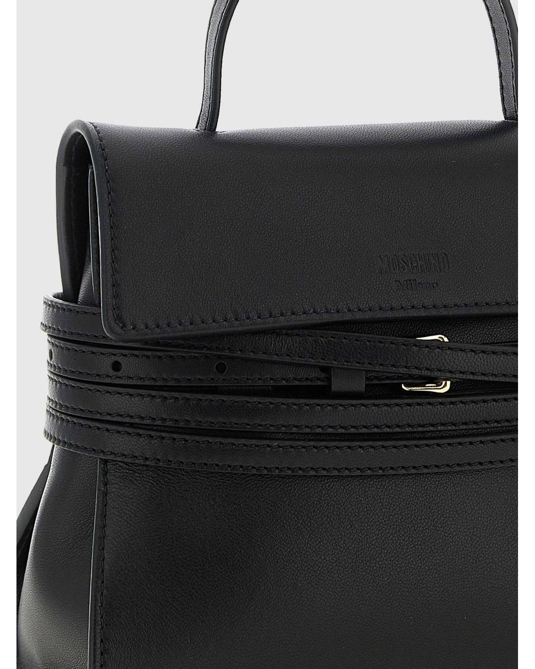 Moschino Couture Black Tie Me Leather Bag