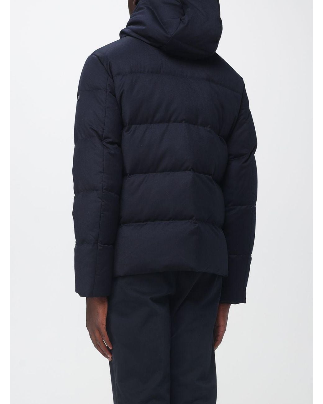 DUNO Blue Winsor Bolzano Short Quilted Hooded Puffer Jacket for men