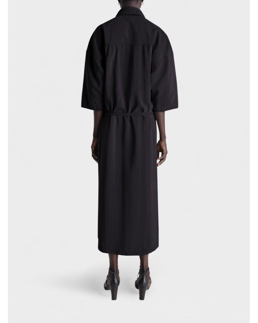 Lemaire Black Silk Chemisier Dress