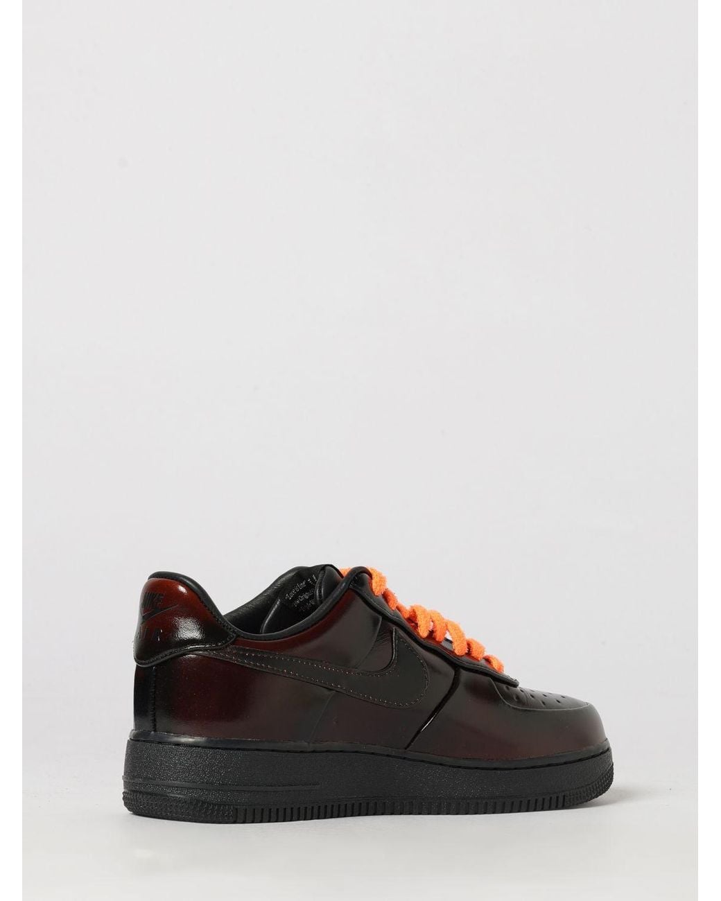 Nike Black Air Force 1 '07 Leather Trainers With Iconic Swoosh Logo And Perforated Toe for men