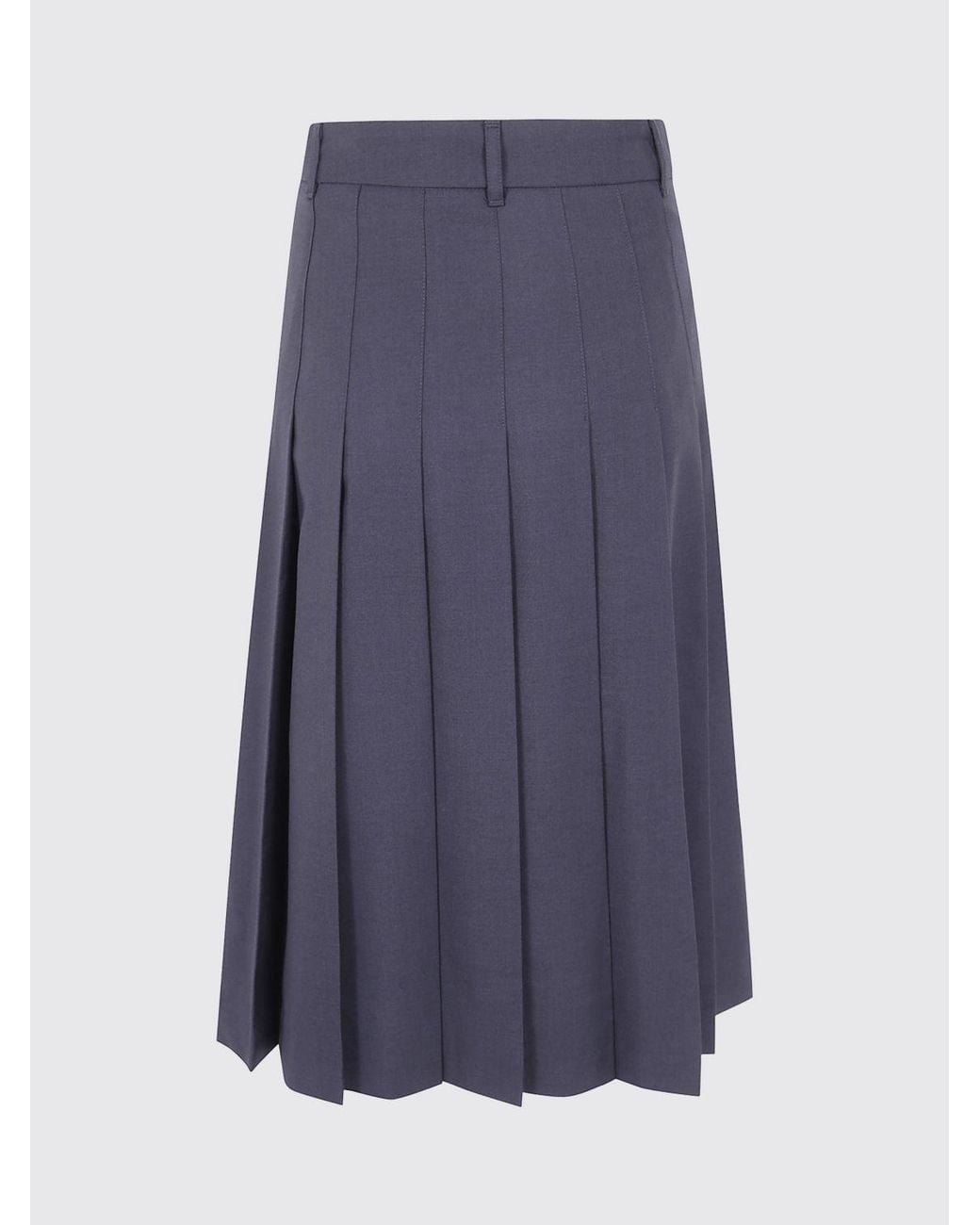 DUNST Blue High-Waisted A-Line Crêpe Midi Skirt