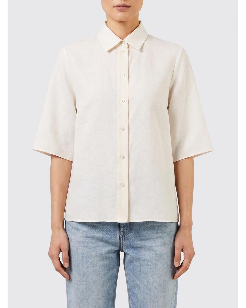 Alysi White Silk Casual Shirt