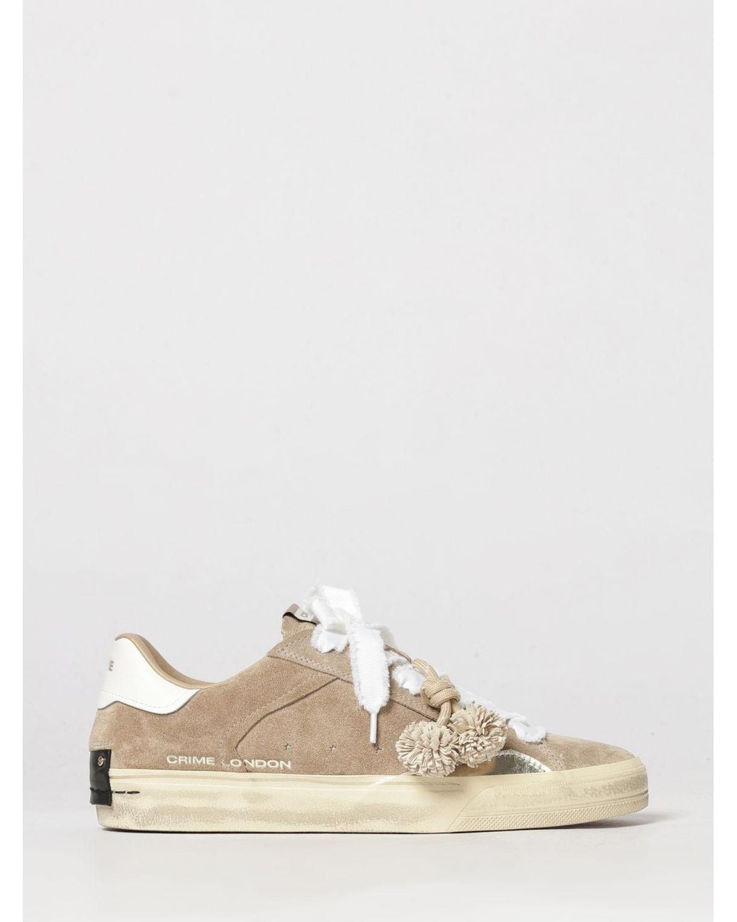 Crime London Natural Deconstructed Low-Top Sneakers