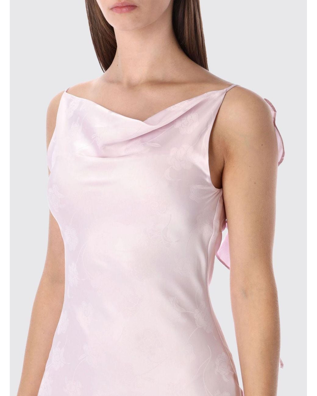 ROTATE BIRGER CHRISTENSEN Pink Long Recycled Crêpe Dress