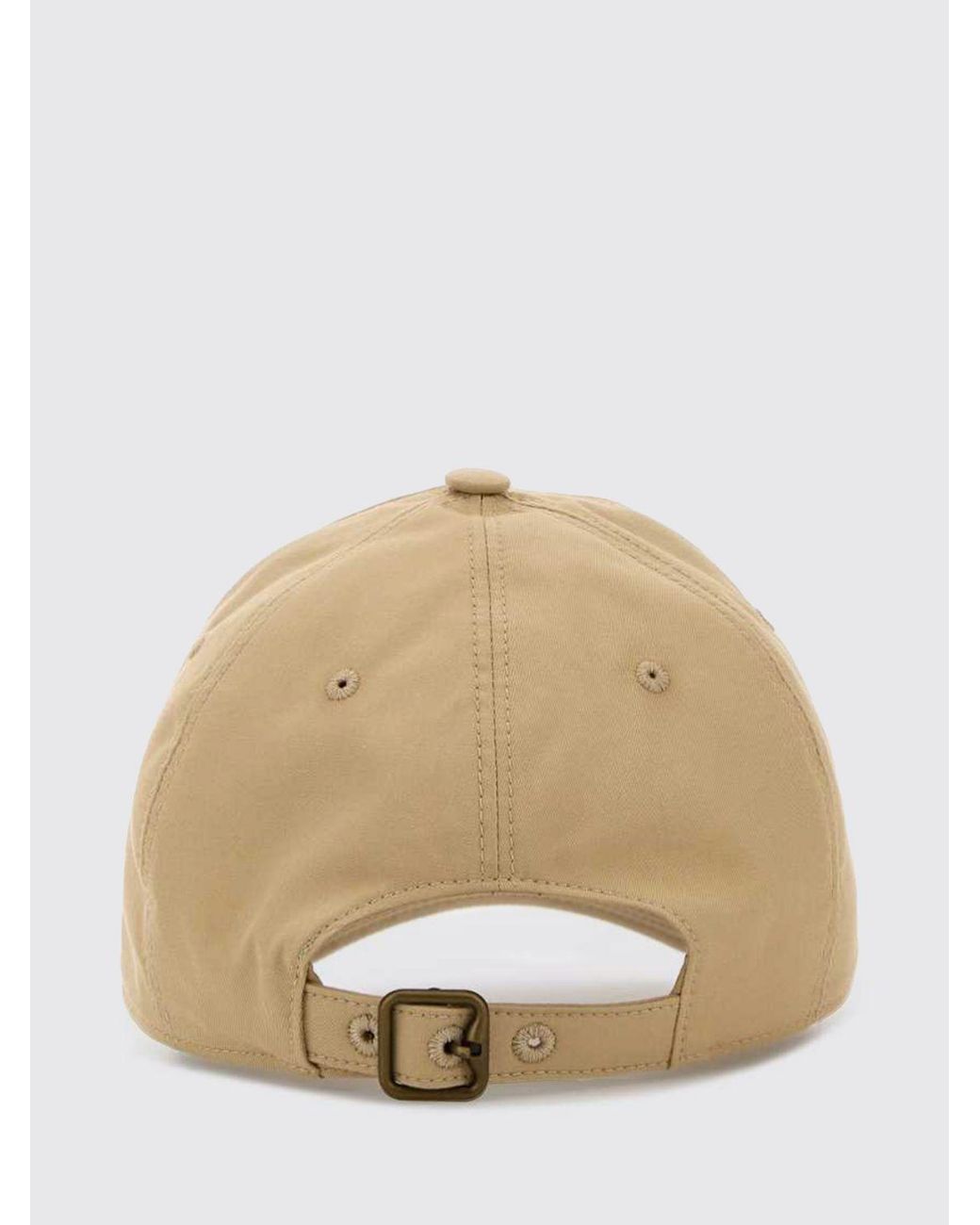 Burberry Natural Cotton Twill Hat With Embroidered Logo