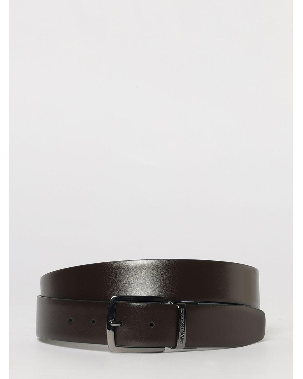 Emporio Armani White Reversible Leather Belt for men