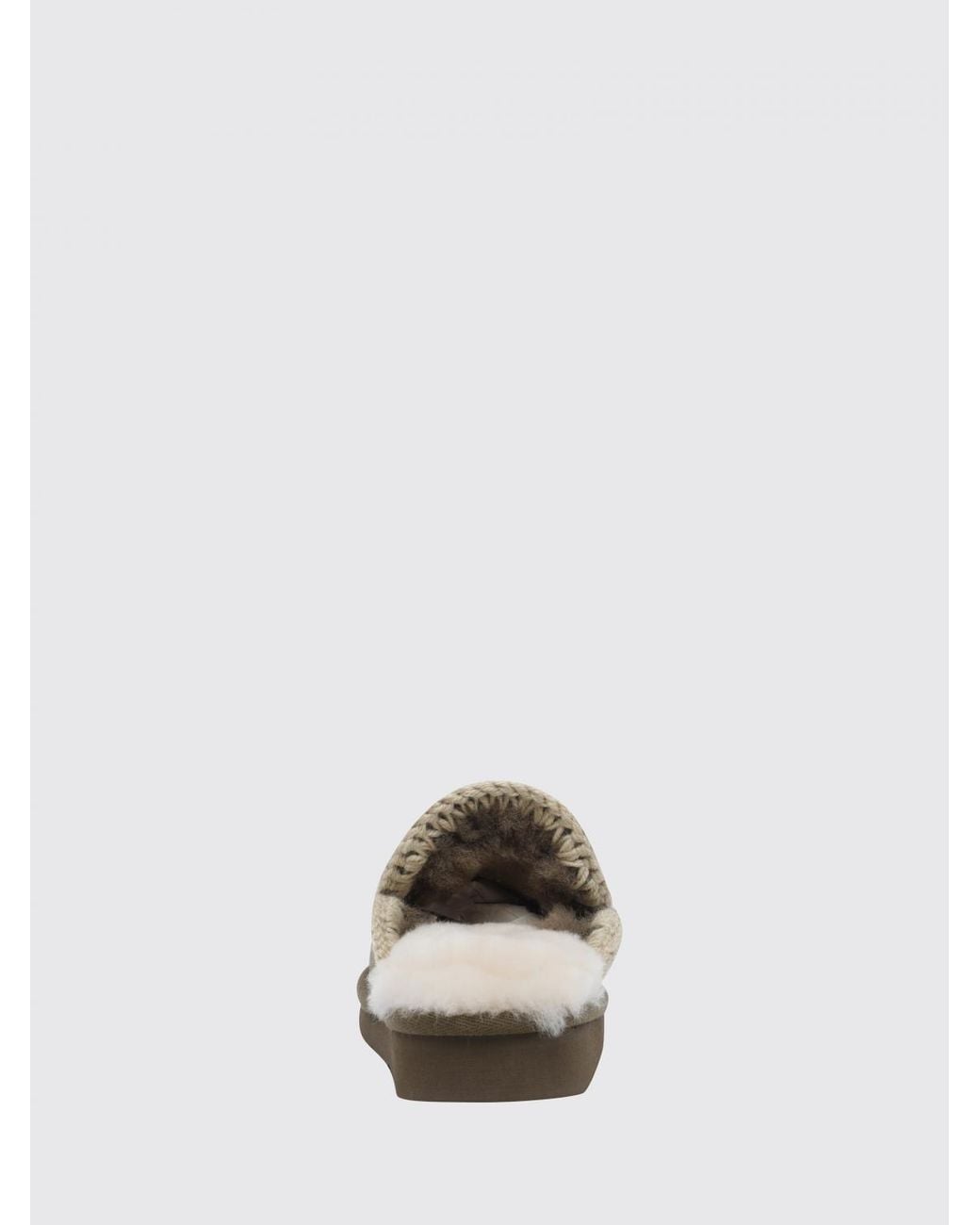 Mou Green Eskimo Suede Mules With Contrast Stitching And A Lightweight Eva Sole