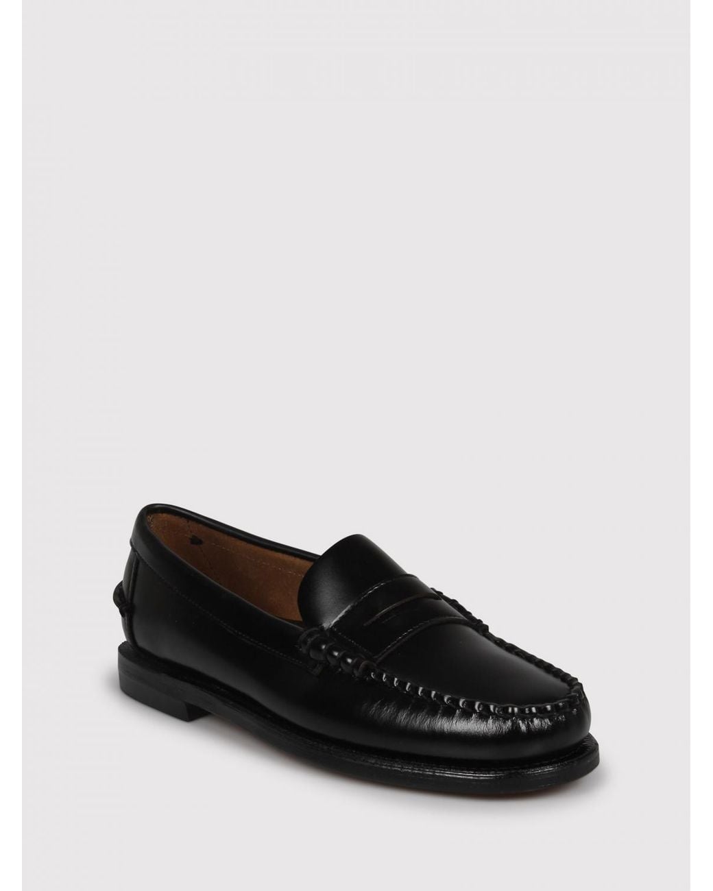 Sebago Black Classic Dan Bicolor Leather Loafers