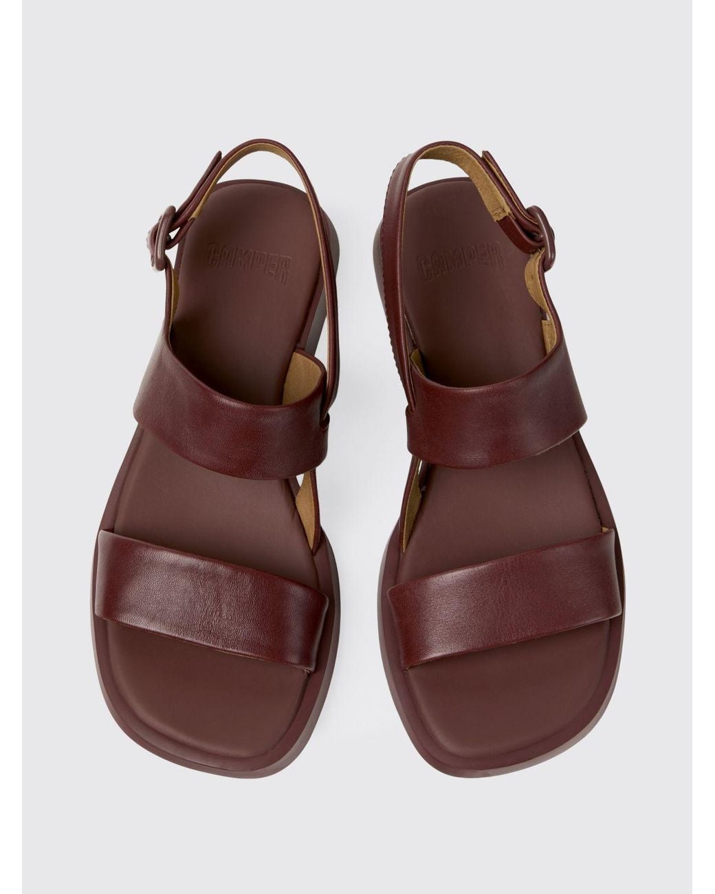 Camper Brown Dana Leather Sandals