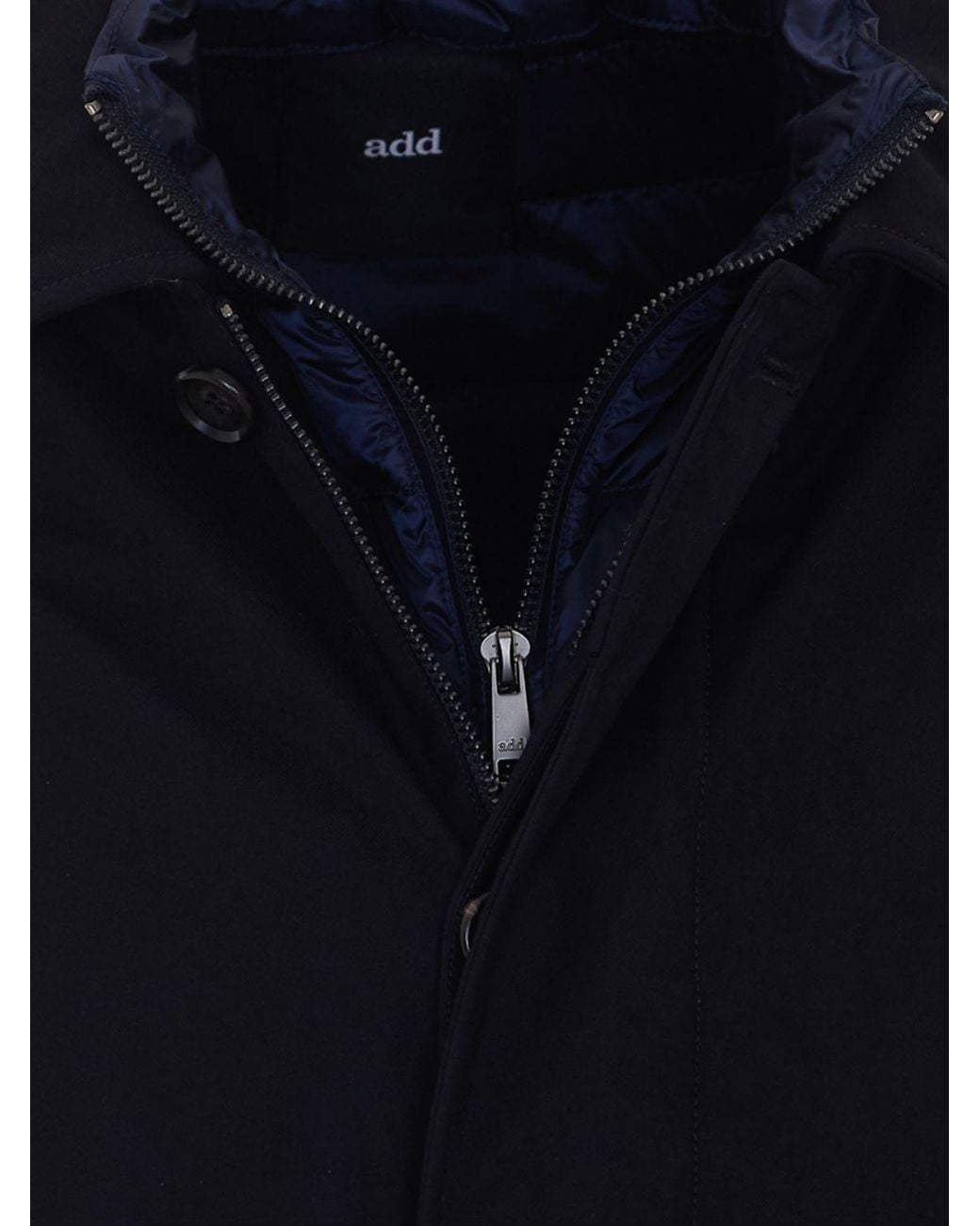 Add Blue Short Hooded Waterproof Parka With Concealed Fastening for men