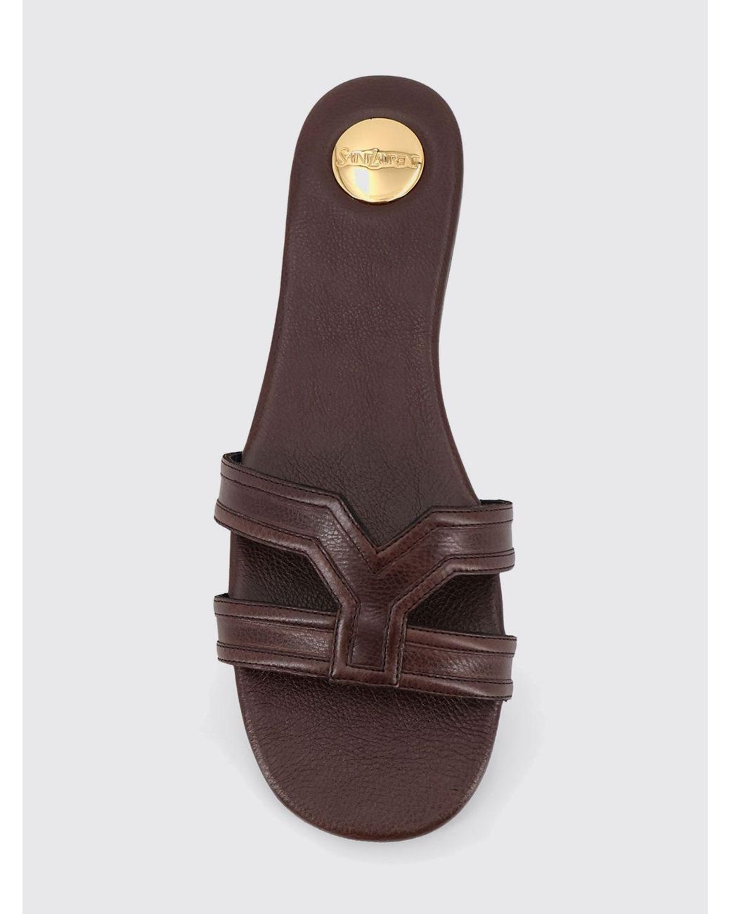 Saint Laurent White Mabrouka Vegetable-Tanned Leather Slippers