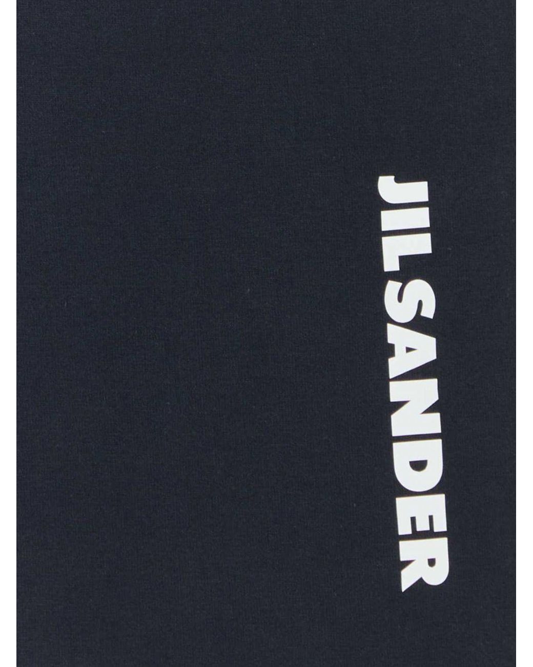 Jil Sander Blue Long-Sleeved Cotton T-Shirt With Contrast Logo for men