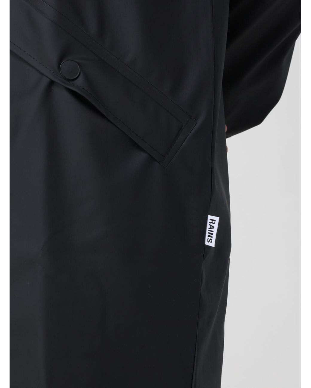 Rains Black Knee-Length Hooded Raincoat for men