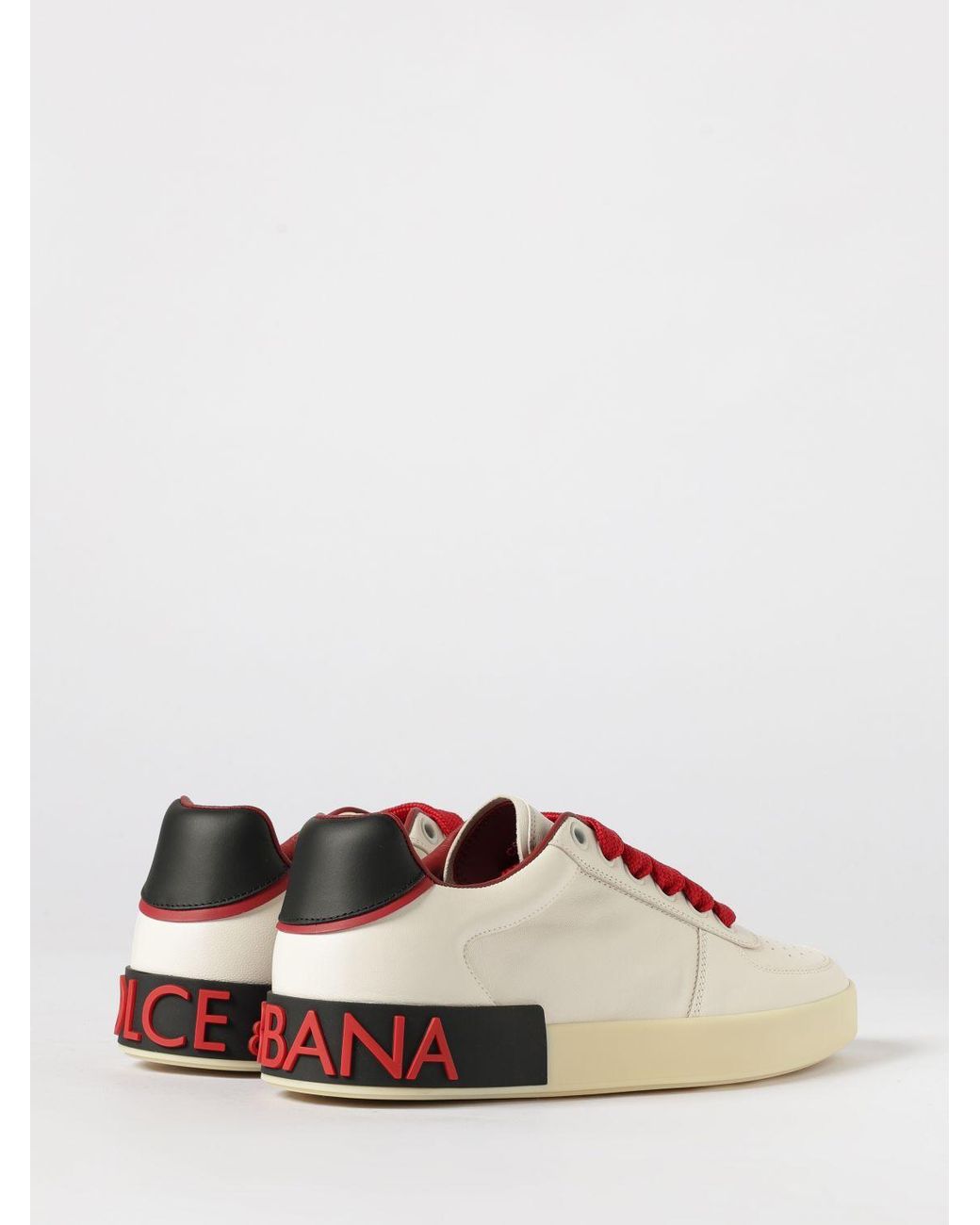Dolce & Gabbana Pink Dolce &Amp Gabbana Portofino Nappa Leather Sneakers for men