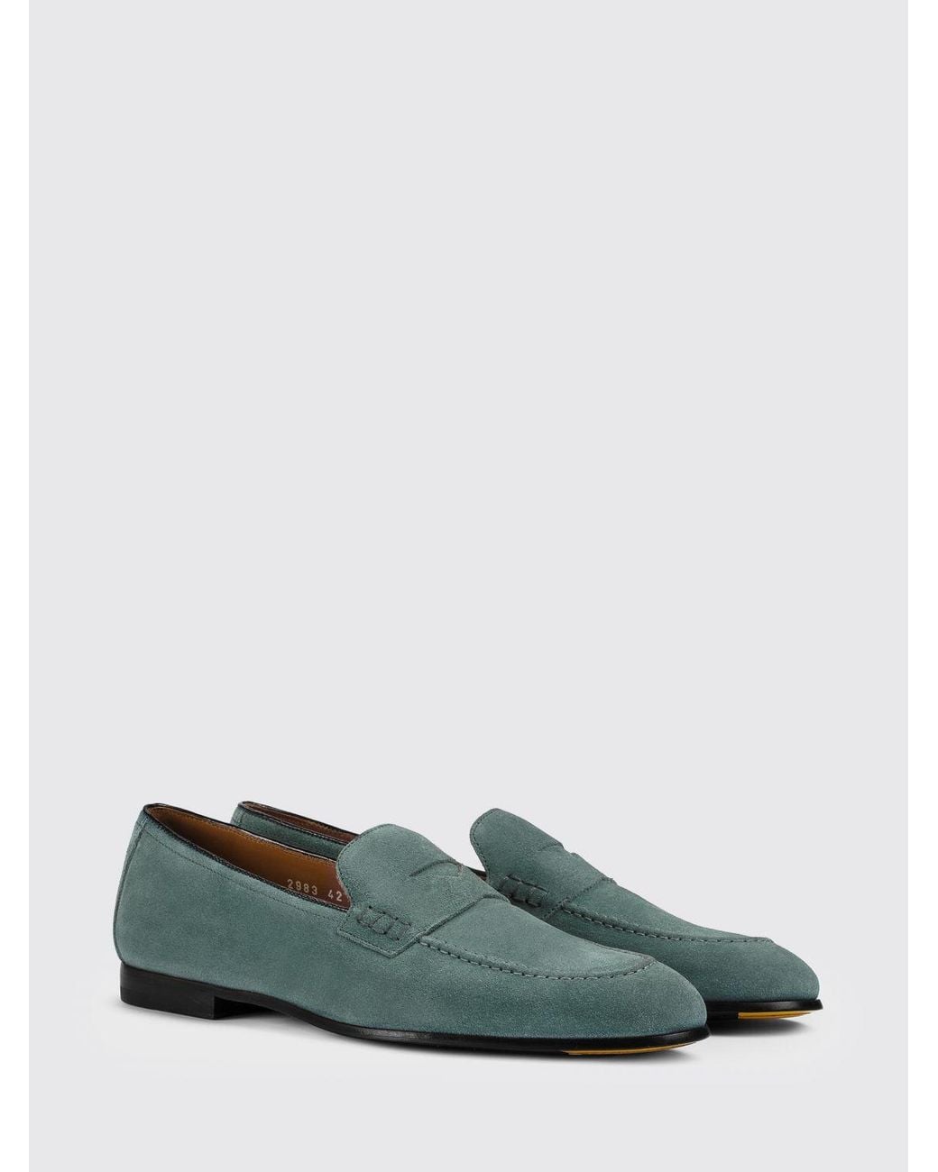 Doucal's Green Suede Loafer for men