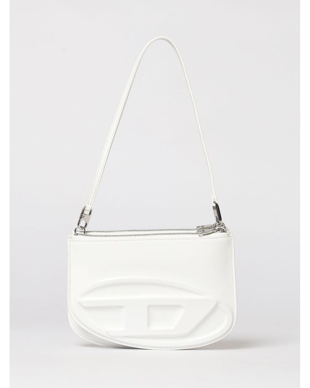 DIESEL White 1Dr Twin Oval D Shoulder Bag