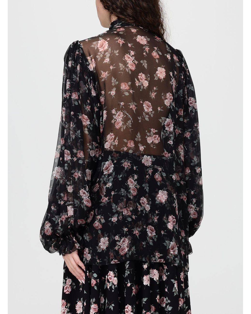 Dolce & Gabbana Black Dolce &Amp Gabbana Floral Silk Dress
