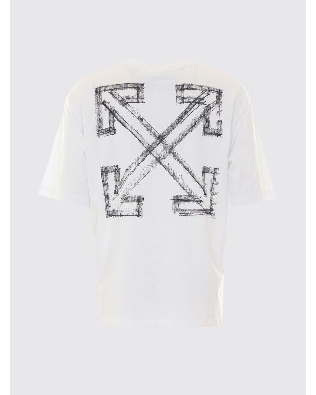 Off-White c/o Virgil Abloh White Cotton T-Shirt With Contrasting Logo And Arrow Print for men