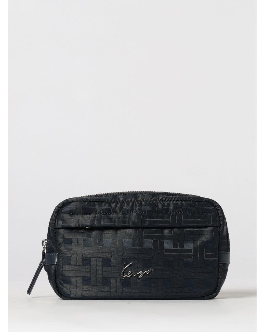KENZO Black Printed Polyester Belt Bag for men