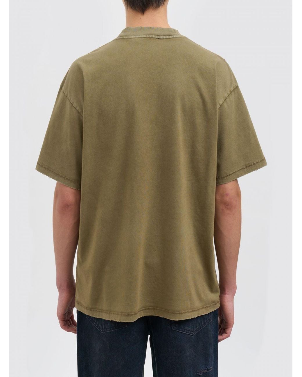 Represent Green Embellished Cotton T-Shirt for men