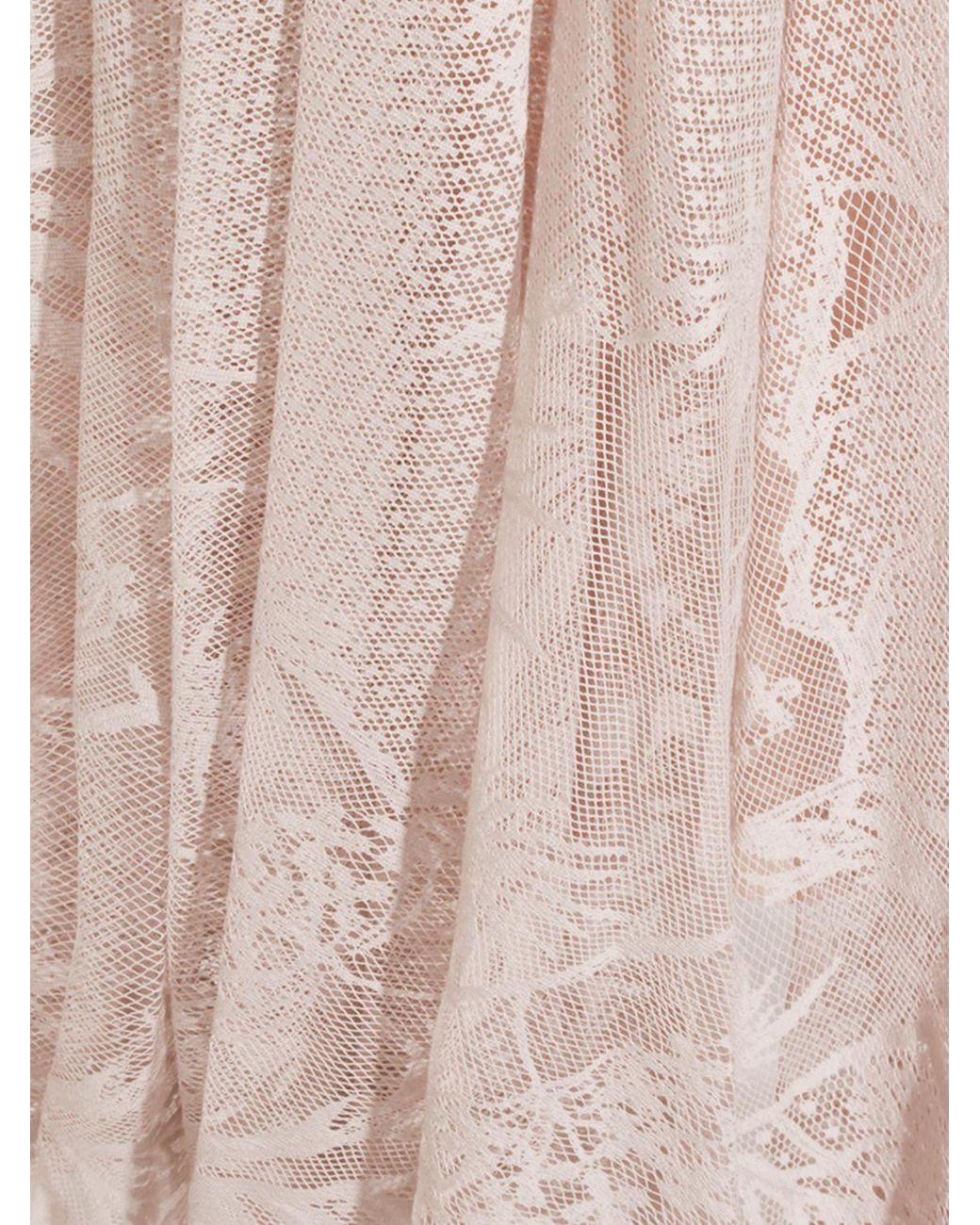 Fabiana Filippi Pink High-Waisted Lace Midi Full Skirt With Elastic Waist