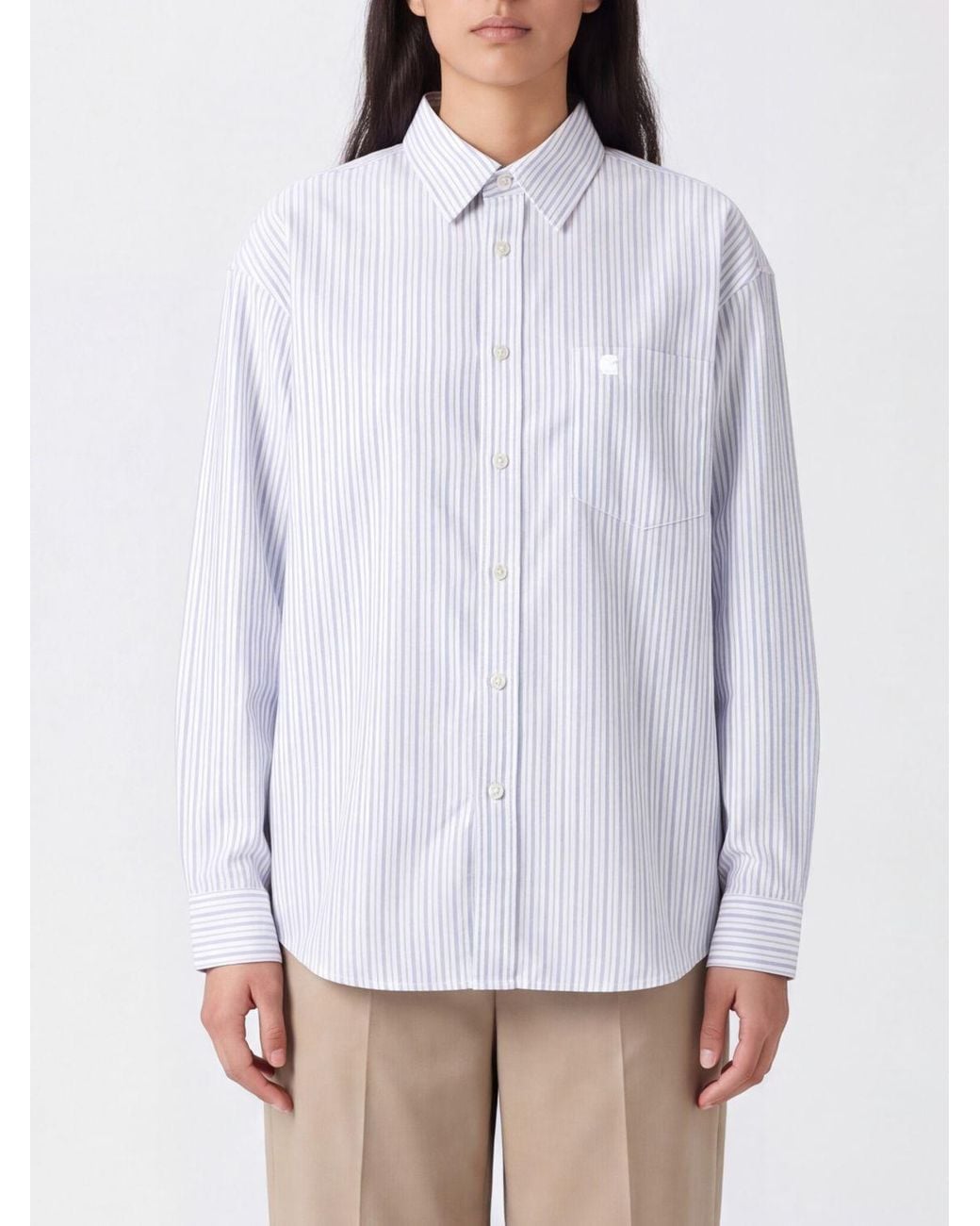 Carhartt White W' Keene Striped Relaxed Fit Shirt