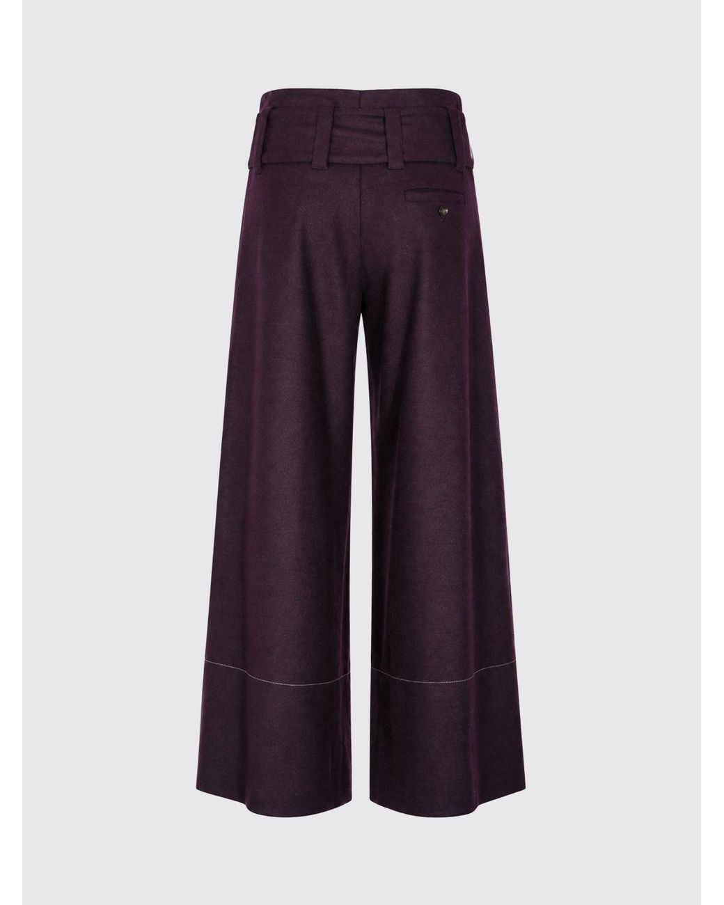 Liviana Conti Purple Chris High-Waisted Flared Cashmere Blend Trousers