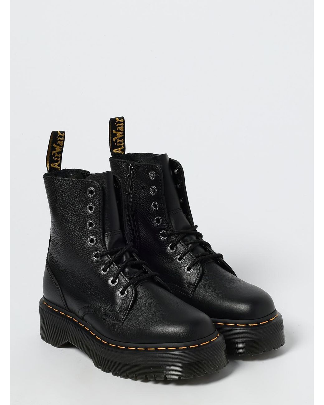 Dr. Martens Black Jadon Iii Pisa Leather Platform Ankle Boots