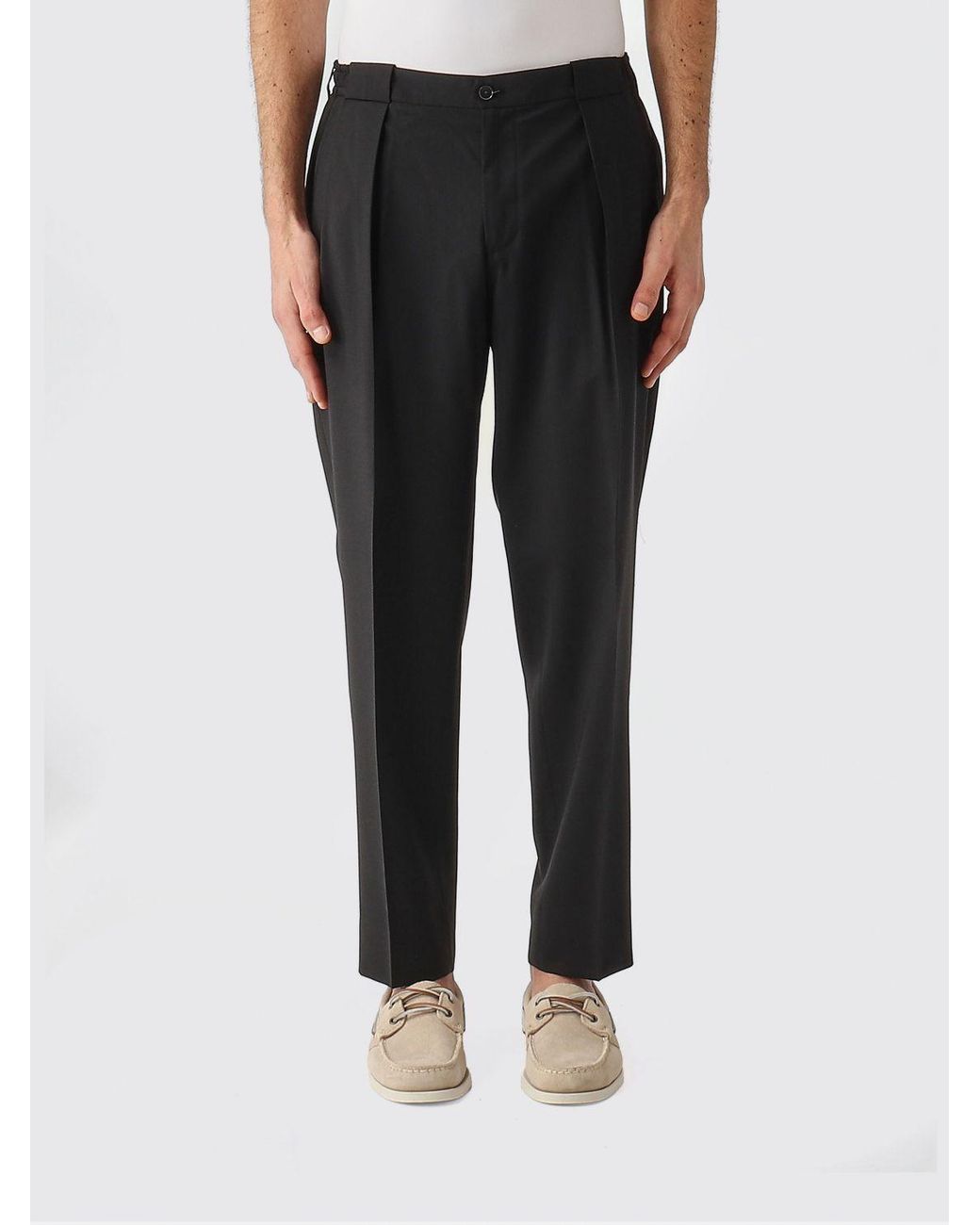 Briglia 1949 Black Virgin Wool Portobello Trousers for men